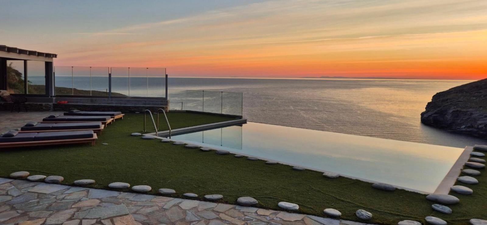 Anastasis Luxury Villa Andros With Heated Pool Sineti Eksteriør bilde