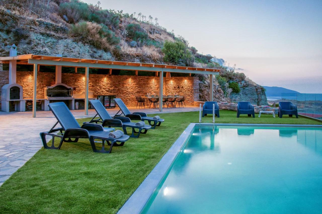 Anastasis Luxury Villa Andros With Heated Pool Sineti Eksteriør bilde