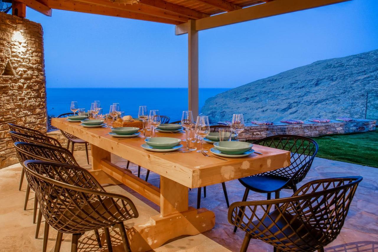 Anastasis Luxury Villa Andros With Heated Pool Sineti Eksteriør bilde